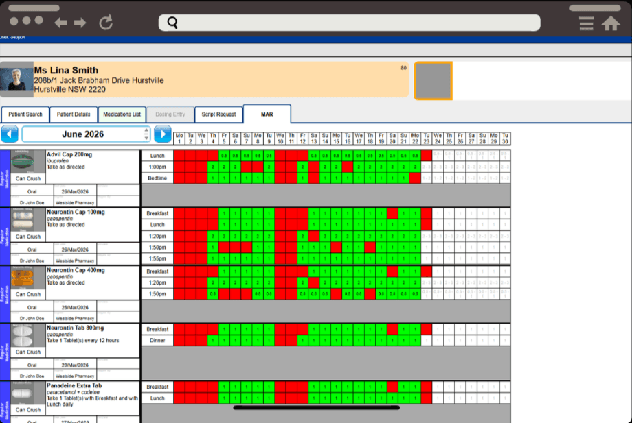 We transcribe into CompliMed screen preview